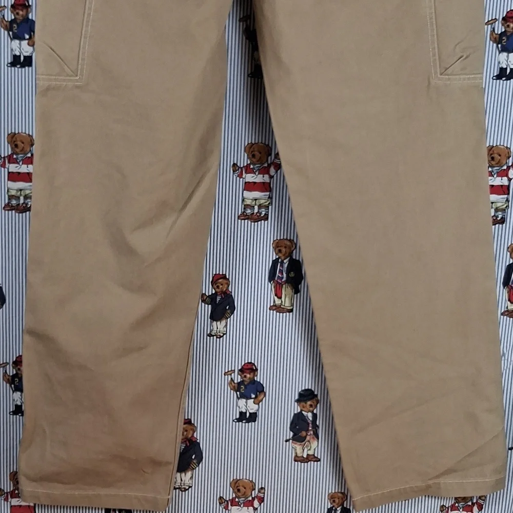 Jordan Brand Khaki Flat Front Drawstring Button & Zipper SZ SM  Cargo Pants